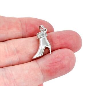 Vintage Sterling Silver 925 High-Heel Shoe Pendant | Dainty Shoe Charm